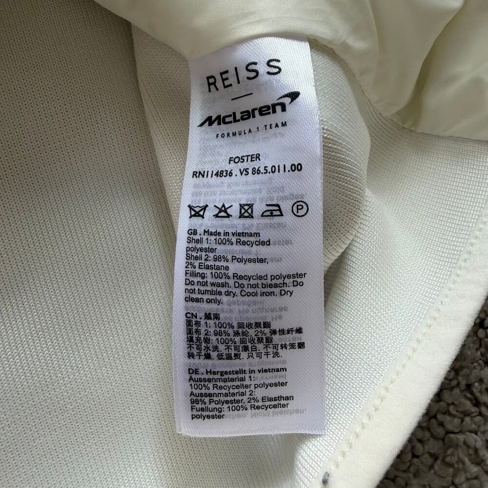 REISS x McLaren F1 Hybrid Quilt Knit Gilet White Women’s US 6 / EU 38 / UK 10 - Picture 4 of 12